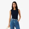 Camisola sem mangas em malha 3D de lã merino