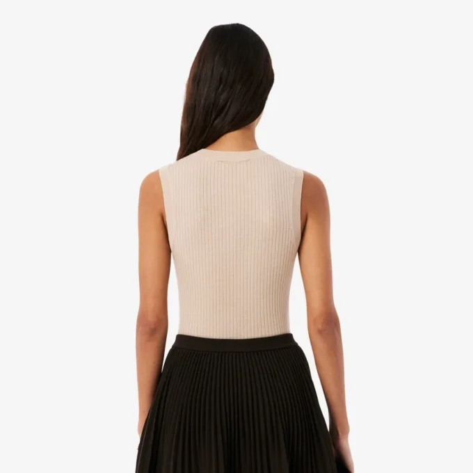 Camisola sem mangas em malha 3D de lã merino