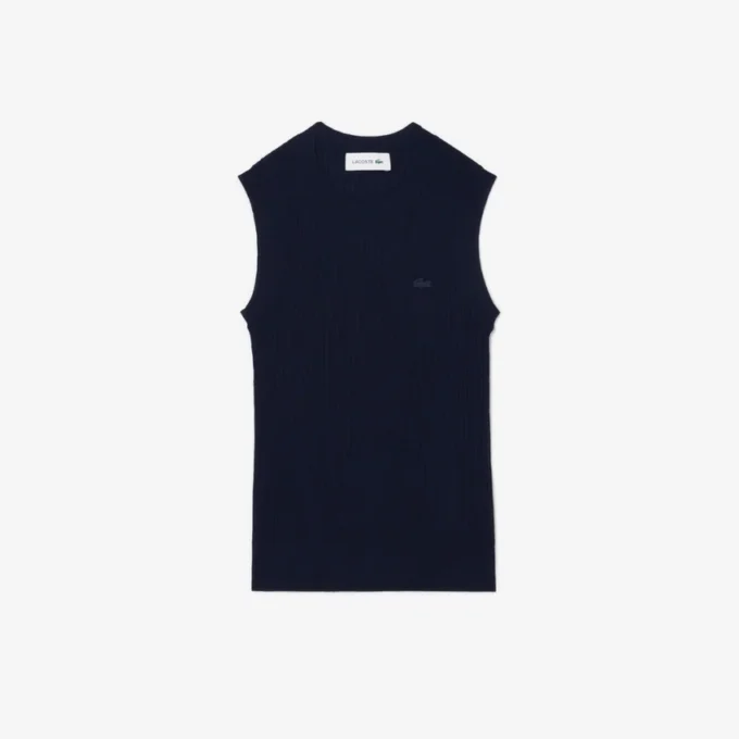 Camisola sem mangas em malha 3D de lã merino