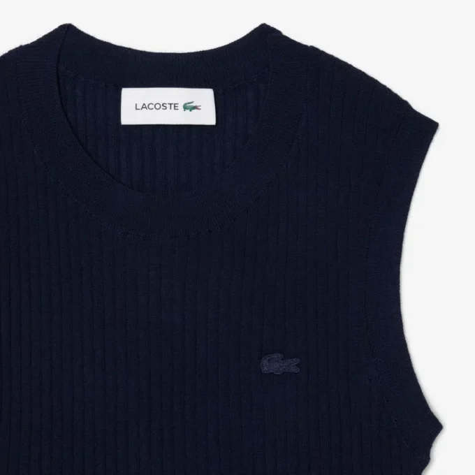 Camisola sem mangas em malha 3D de lã merino