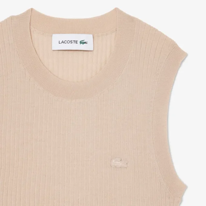 Camisola sem mangas em malha 3D de lã merino