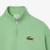 Camisola unissexo de corte largo com fecho de correr até meio e emblema