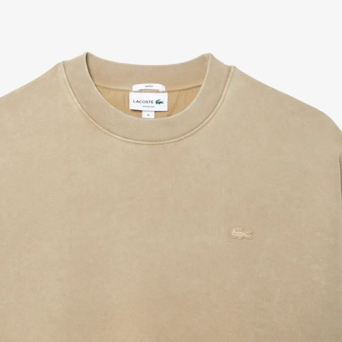 Camisola unissexo de malha polar com efeito lavado e corte largo