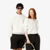 Camisola unissexo de malha polar grossa com corte largo
