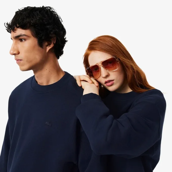 Camisola unissexo de malha polar grossa com corte largo