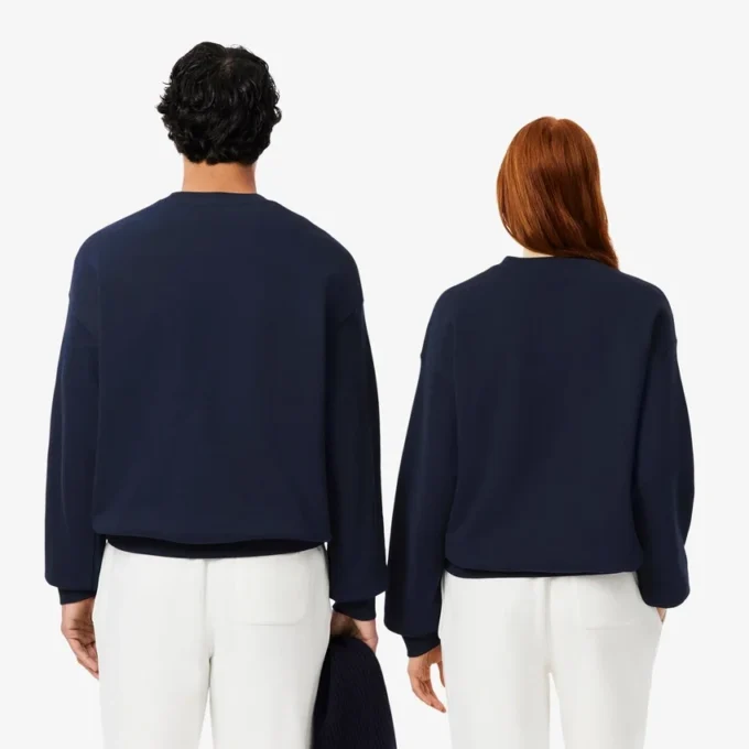Camisola unissexo de malha polar grossa com corte largo