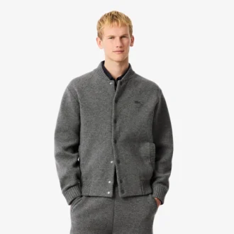 Casaco bomber em jersey de lã merino para homem