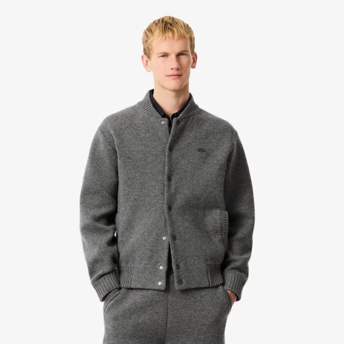 Casaco bomber em jersey de lã merino para homem