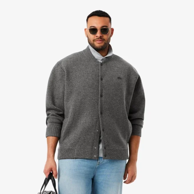 Casaco bomber em jersey de lã merino para homem