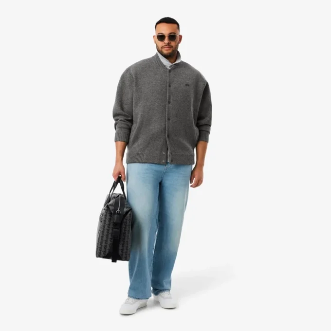 Casaco bomber em jersey de lã merino para homem