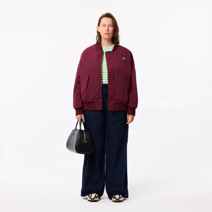 Casaco bomber oversized com punhos canelados para mulher