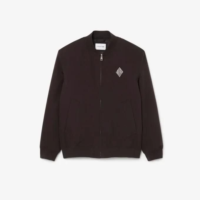 Casaco bomber retro com emblema e repelente de água
