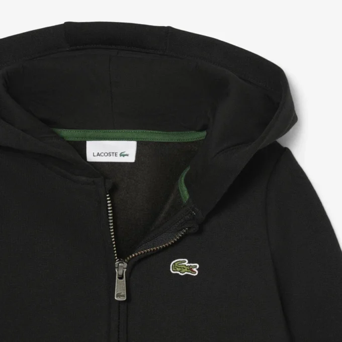 Casaco com capuz e fecho em malha polar para criança