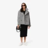 Casaco curto oversized de mistura de lã para mulher