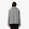 Casaco curto oversized de mistura de lã para mulher