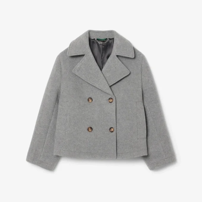 Casaco curto oversized de mistura de lã para mulher
