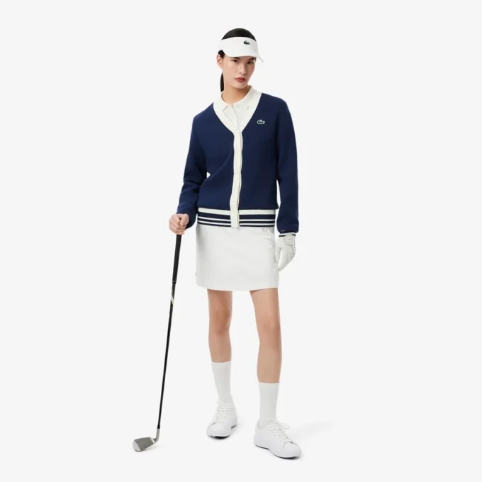Casaco de golfe elástico para mulher