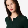 Casaco de malha canelada em lã merino para mulher