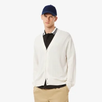 Casaco de malha com nervuras fluidas para homem