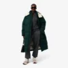 Casaco de penas longo oversized para mulher