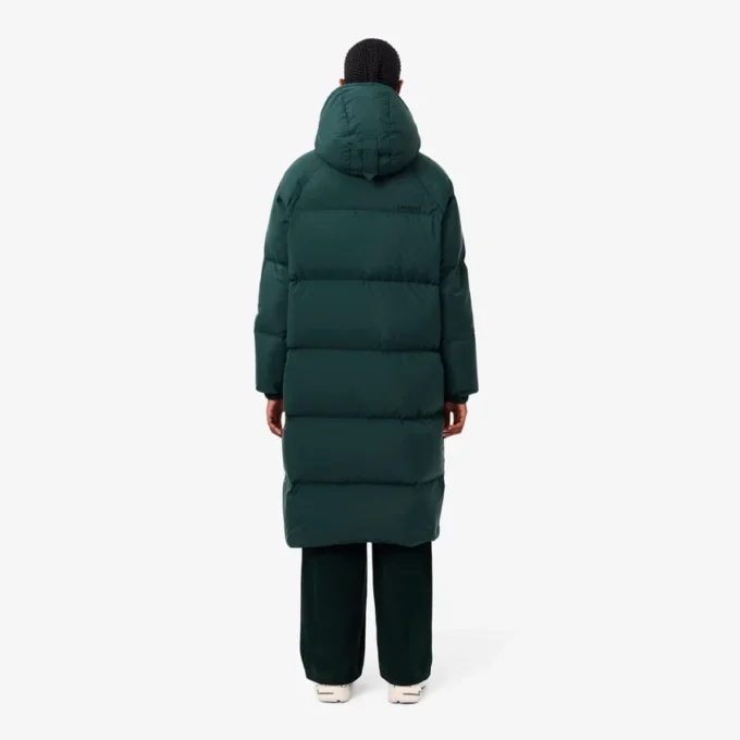 Casaco de penas longo oversized para mulher