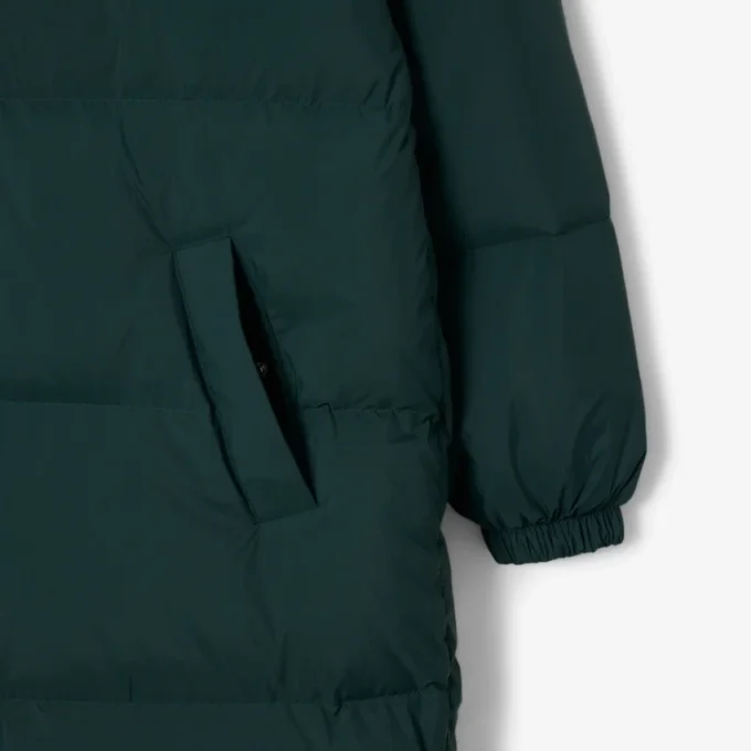 Casaco de penas longo oversized para mulher
