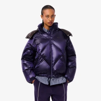 Casaco de penas oversized para mulher, repelente à água
