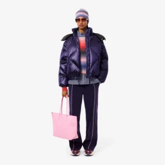 Casaco de penas oversized para mulher, repelente à água