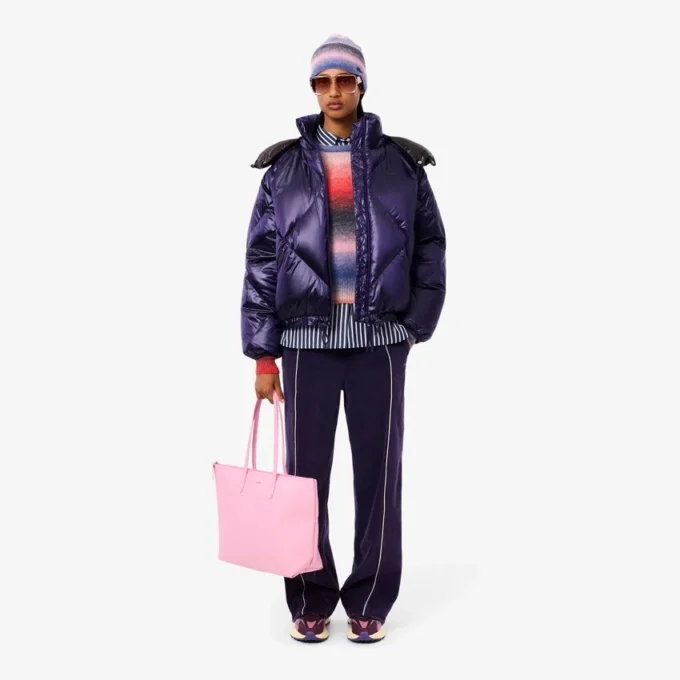 Casaco de penas oversized para mulher, repelente à água