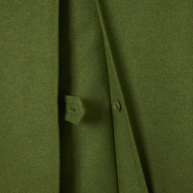 Casaco Pea Coat de lã slub comprido da passerelle
