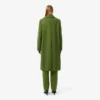 Casaco Pea Coat de lã slub comprido da passerelle