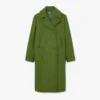 Casaco Pea Coat de lã slub comprido da passerelle
