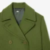 Casaco Pea Coat de lã slub comprido da passerelle