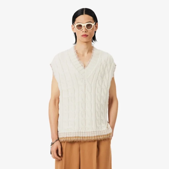 Colete de malha de lã com trançado Runway