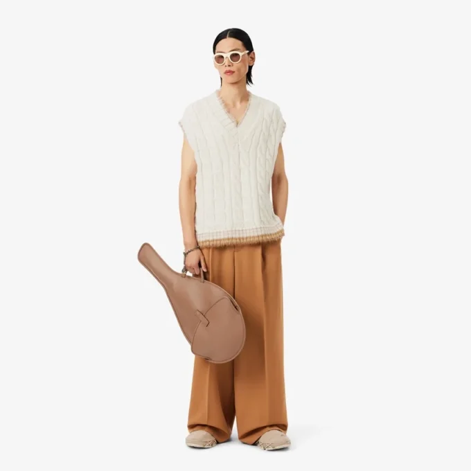 Colete de malha de lã com trançado Runway