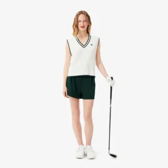 Colete de malha elástica de golfe para mulher