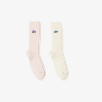 Conjunto de 2 pares de meias de algodão unissexo