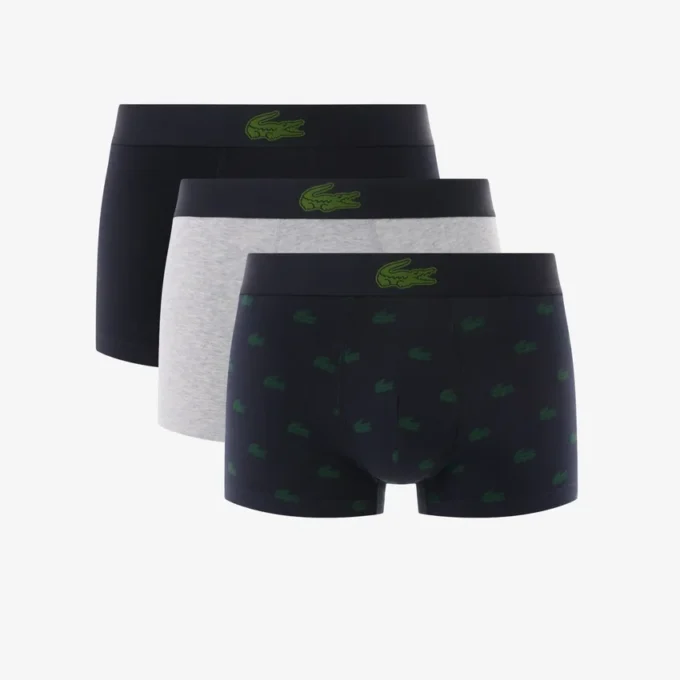 Conjunto de 3 boxers com padrão de crocodilo para homem
