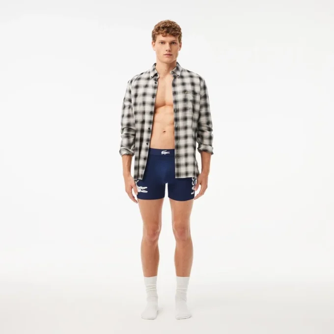 Conjunto de 3 boxers masculinos com cintura com crocodilo