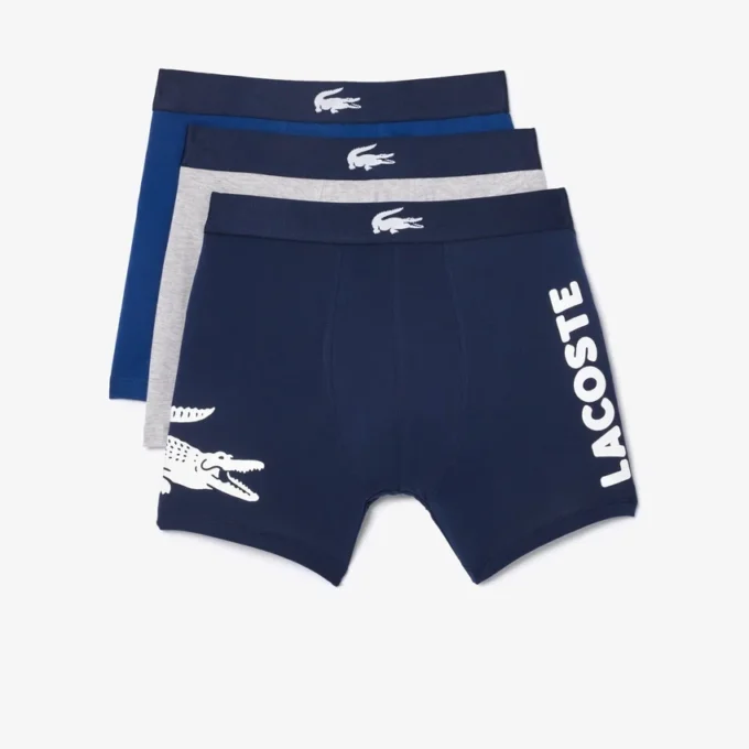 Conjunto de 3 boxers masculinos com cintura com crocodilo