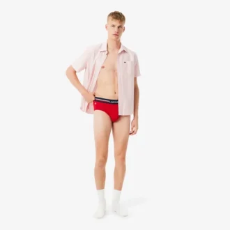 Conjunto de 3 cuecas de algodão com logótipo na cintura para homem