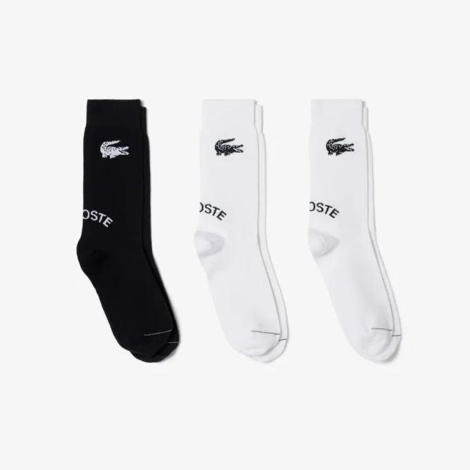 Conjunto de 3 pares de meias de algodão unissexo