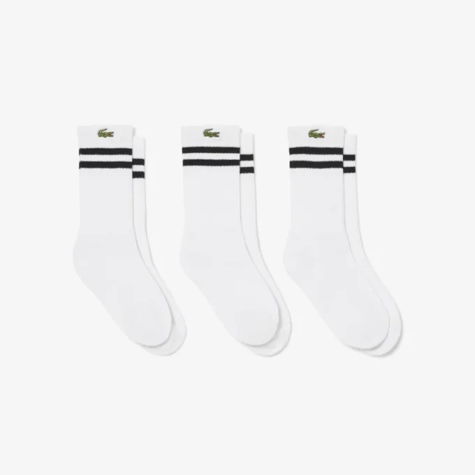 Conjunto de 3 pares de meias de algodão unissexo
