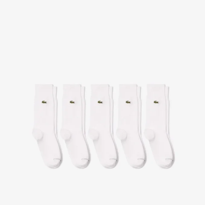 Conjunto de 5 pares de meias de algodão unissexo