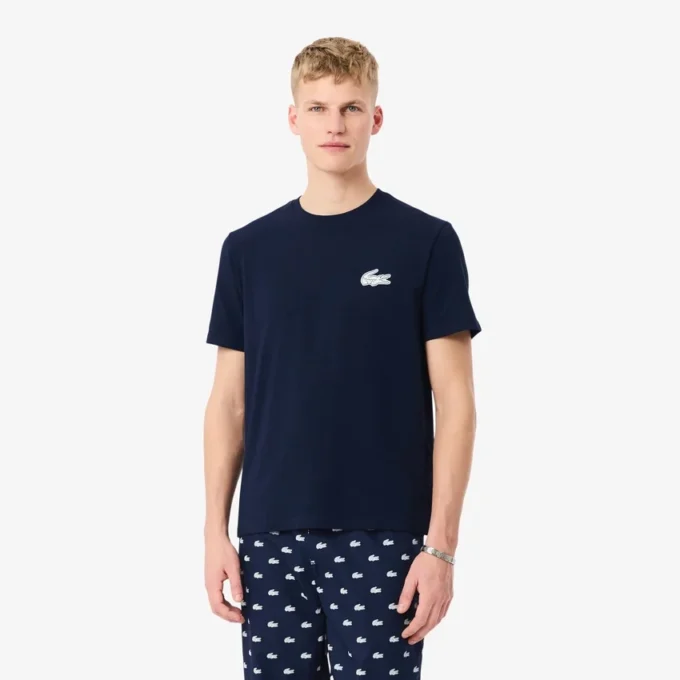 Conjunto de pijama de algodão com estampado de crocodilo
