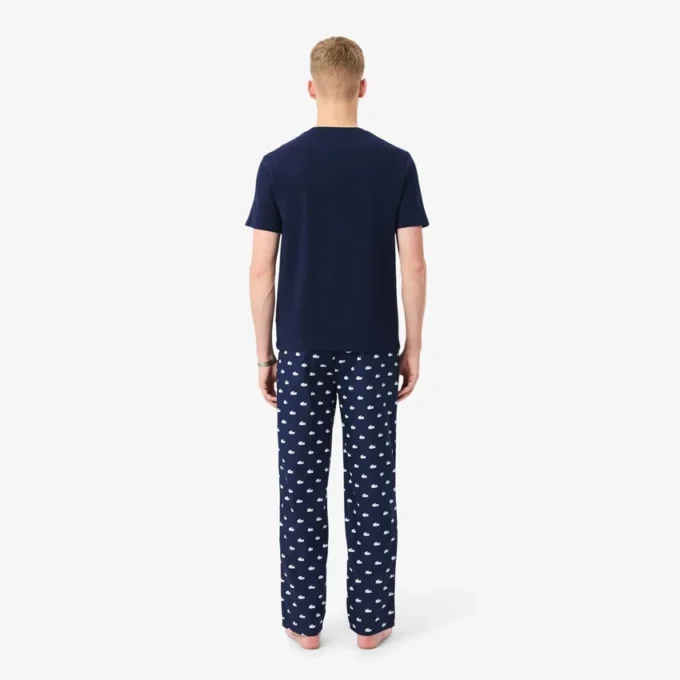 Conjunto de pijama de algodão com estampado de crocodilo