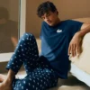 Conjunto de pijama de algodão com estampado de crocodilo
