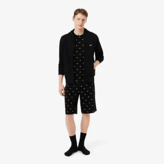Conjunto de pijama de algodão estampado para homem