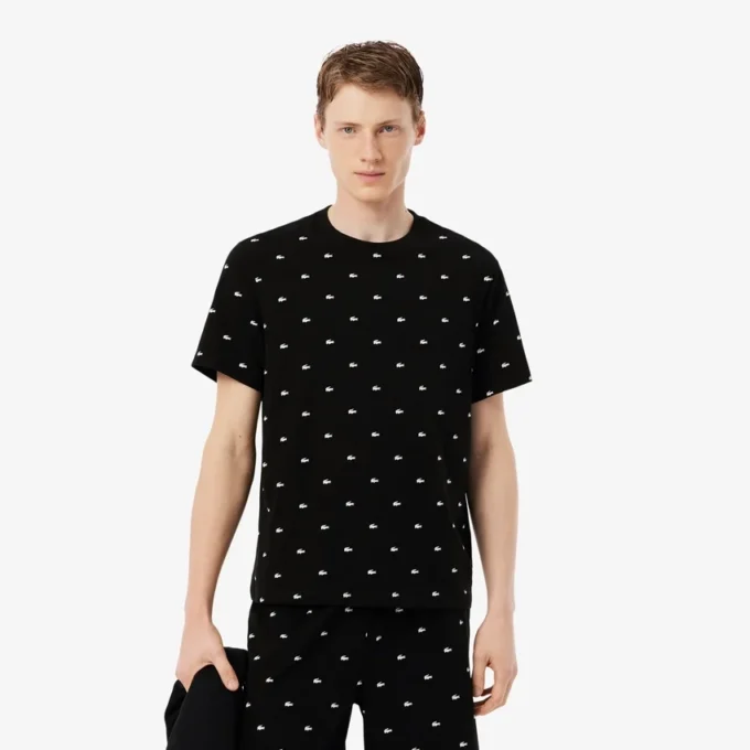 Conjunto de pijama de algodão estampado para homem