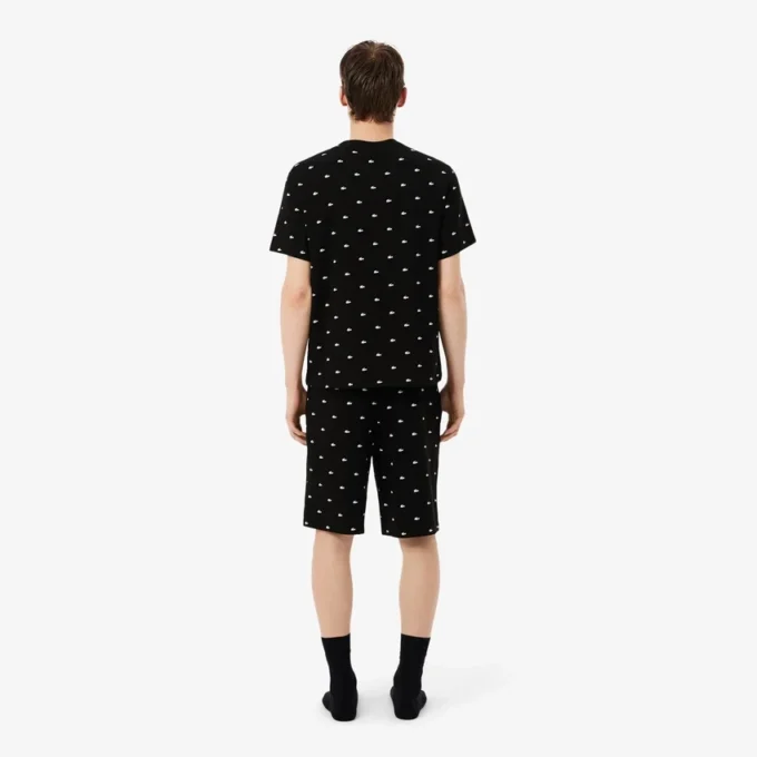 Conjunto de pijama de algodão estampado para homem